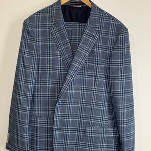 Tommy Hilfiger Gray and Blue Plaid Suit